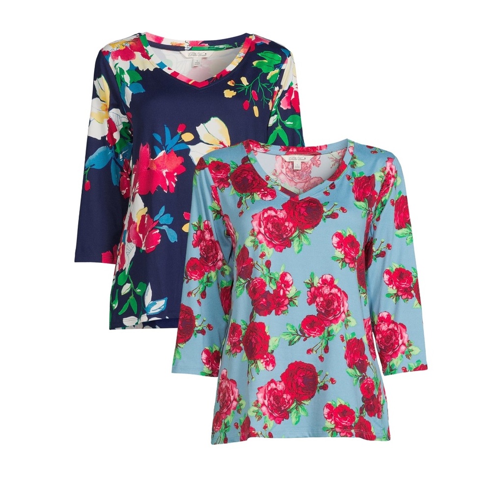 The Pioneer Woman 3/4 Sleeves T-shirts, Navy Floral & Desert Rose NEW